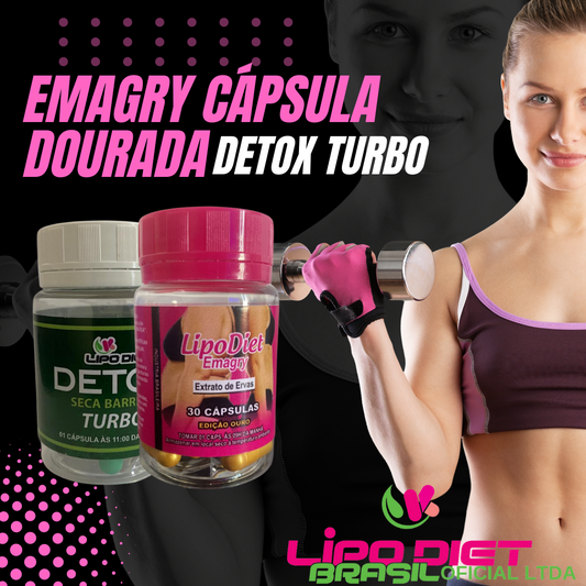 Detox Turbo &amp; Lipo Diet Emagry Cápsula Dorada