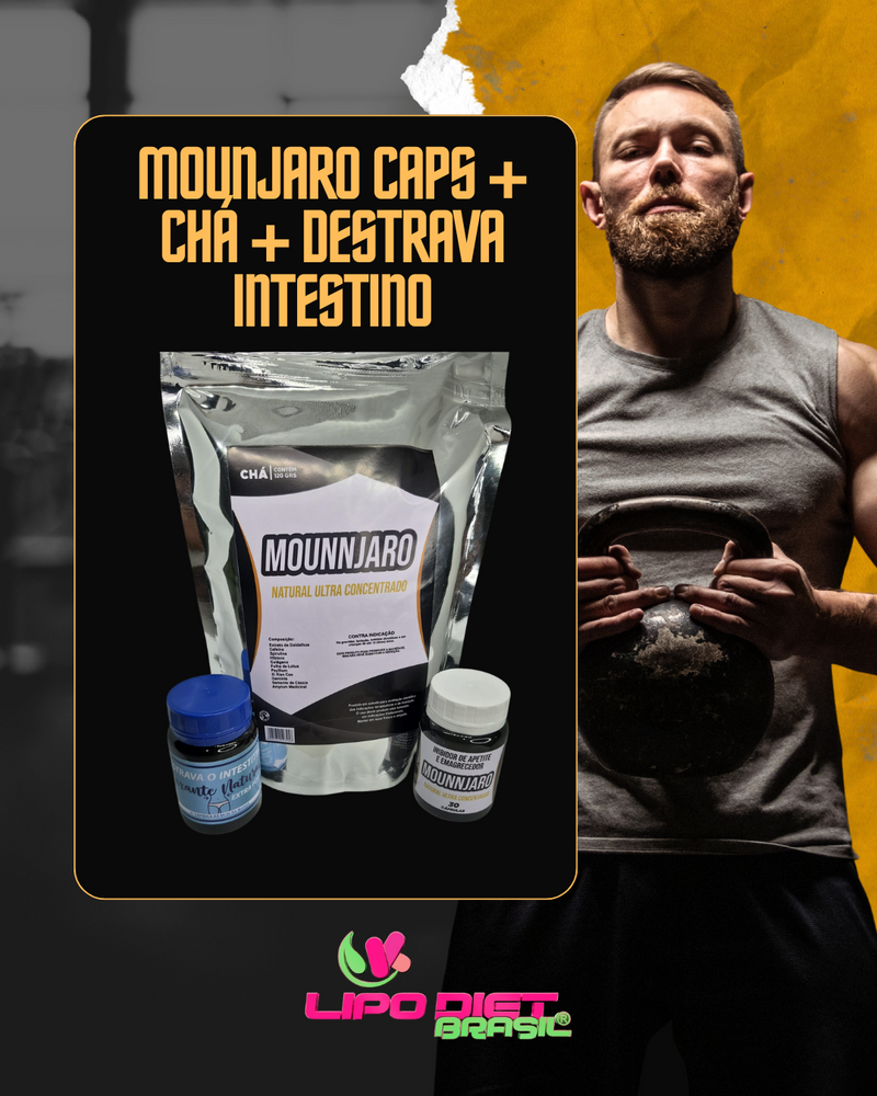 COMBO MOUNJARO CAPS + CHÁ + DESTRAVA INTESTINO