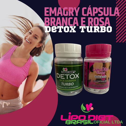 Detox Turbo &amp; Lipo Diet Emagry Cápsula Blanca y Rosa