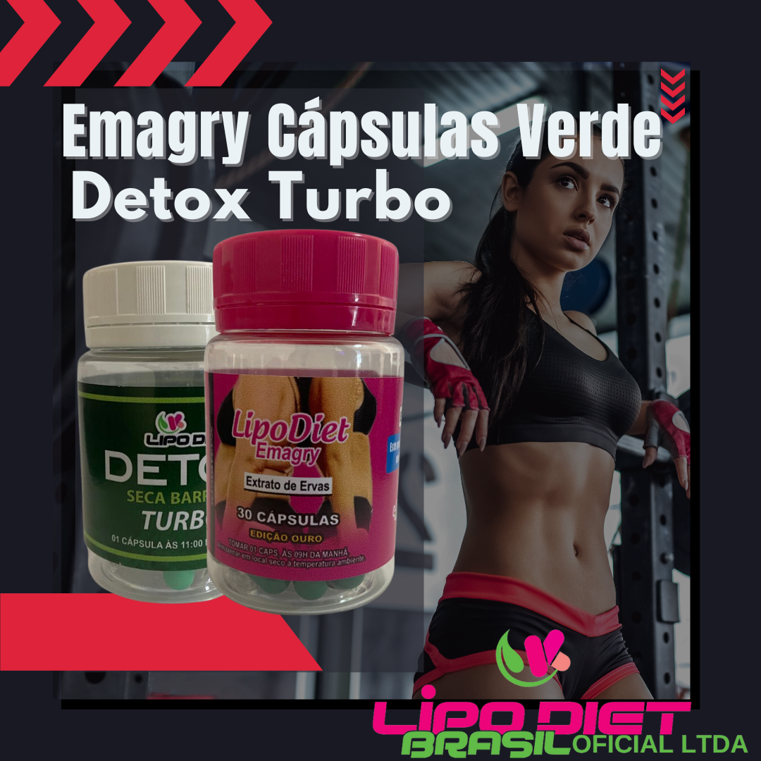 Detox Turbo &amp; Lipo Diet Emagry Cápsula Verde