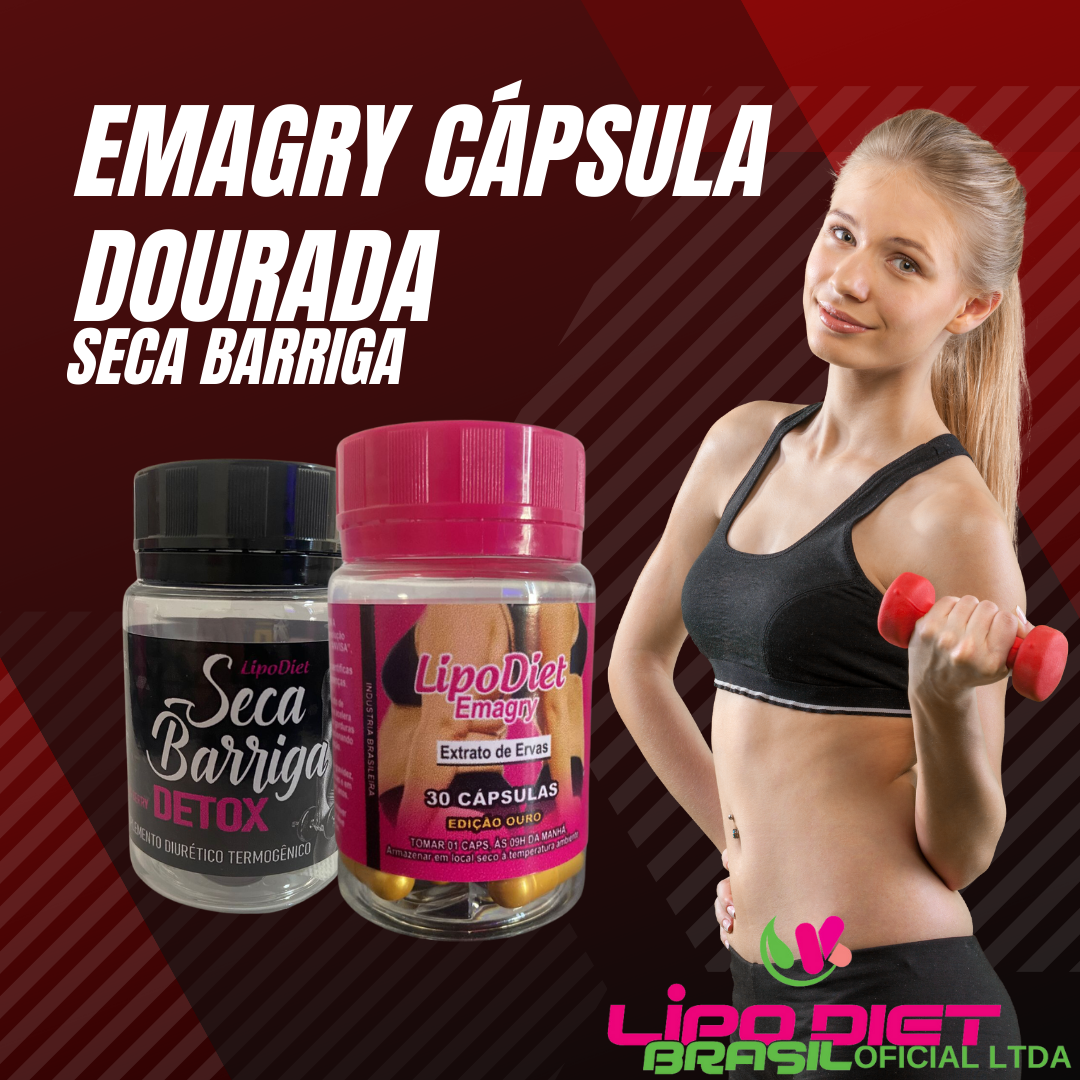 Seca Barriga & Lipo Diet Emagry Cápsula Dourada