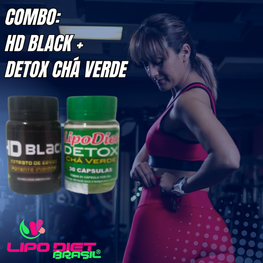 Combo emagrecedor: HD black & detox chá verde