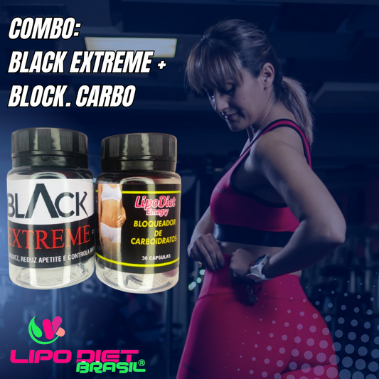 COMBO EMAGRECEDOR - BLACK EXTREME & BLOQUEADOR DE CARBOIDRATOS