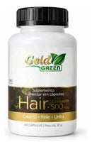 Hair Gold Suplemento Cabelo, Pele E Unha 60 Cáps 500mg