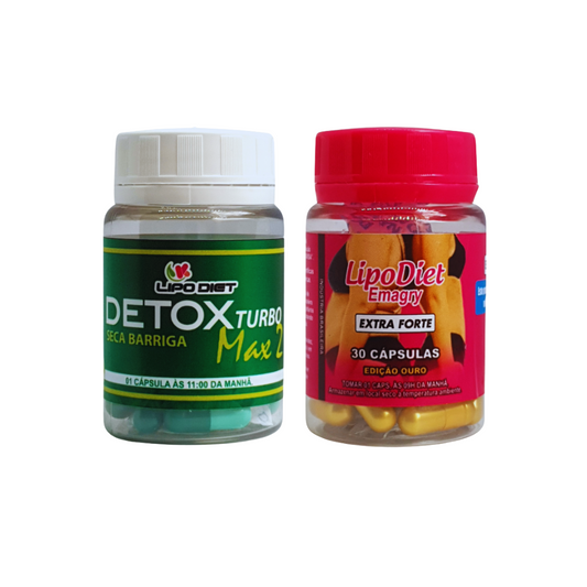 Detox Turbo &amp; Lipo Diet Emagry Cápsula Dorada