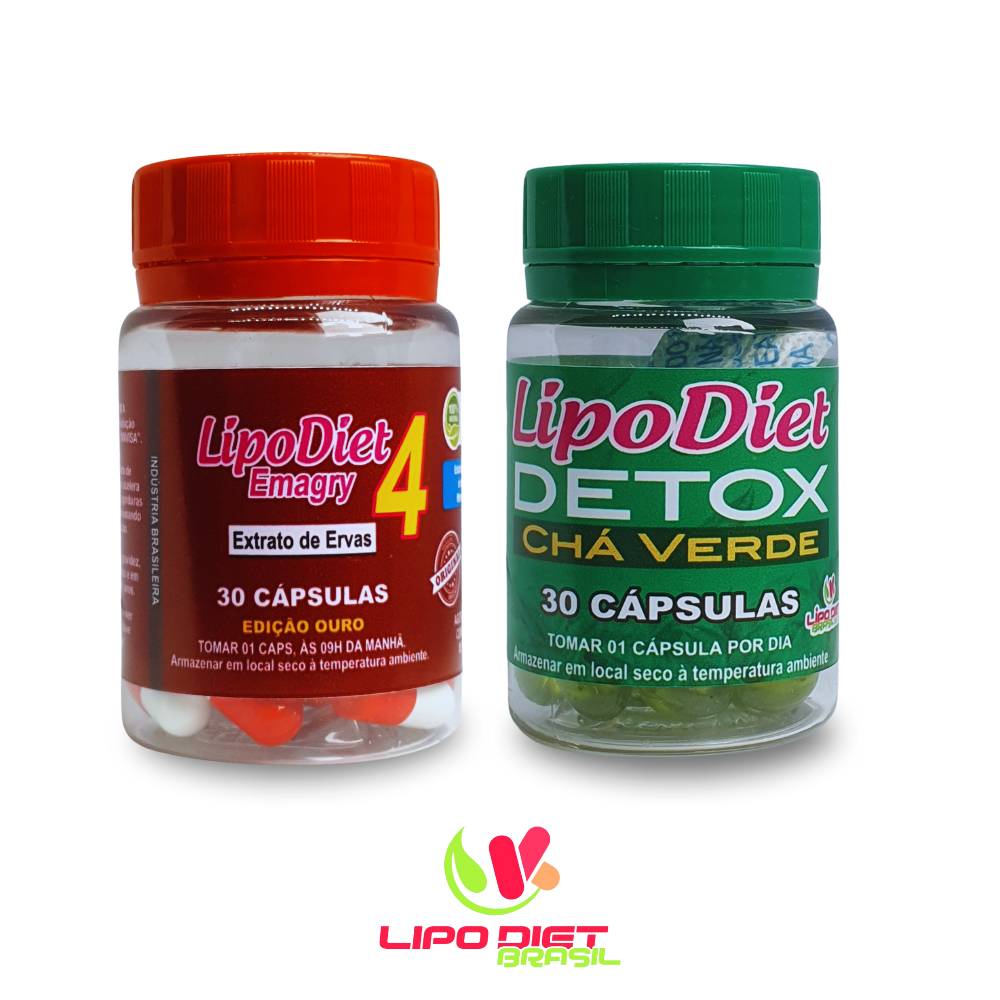 COMBO EMAGRECEDOR: lipodiet nível4 & detox chá verde