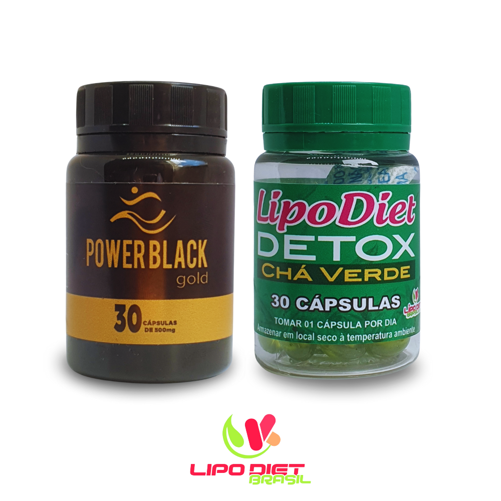 COMBO EMAGRECEDOR: POWER BLACK GOLD & DETOX CHÁ VERDE