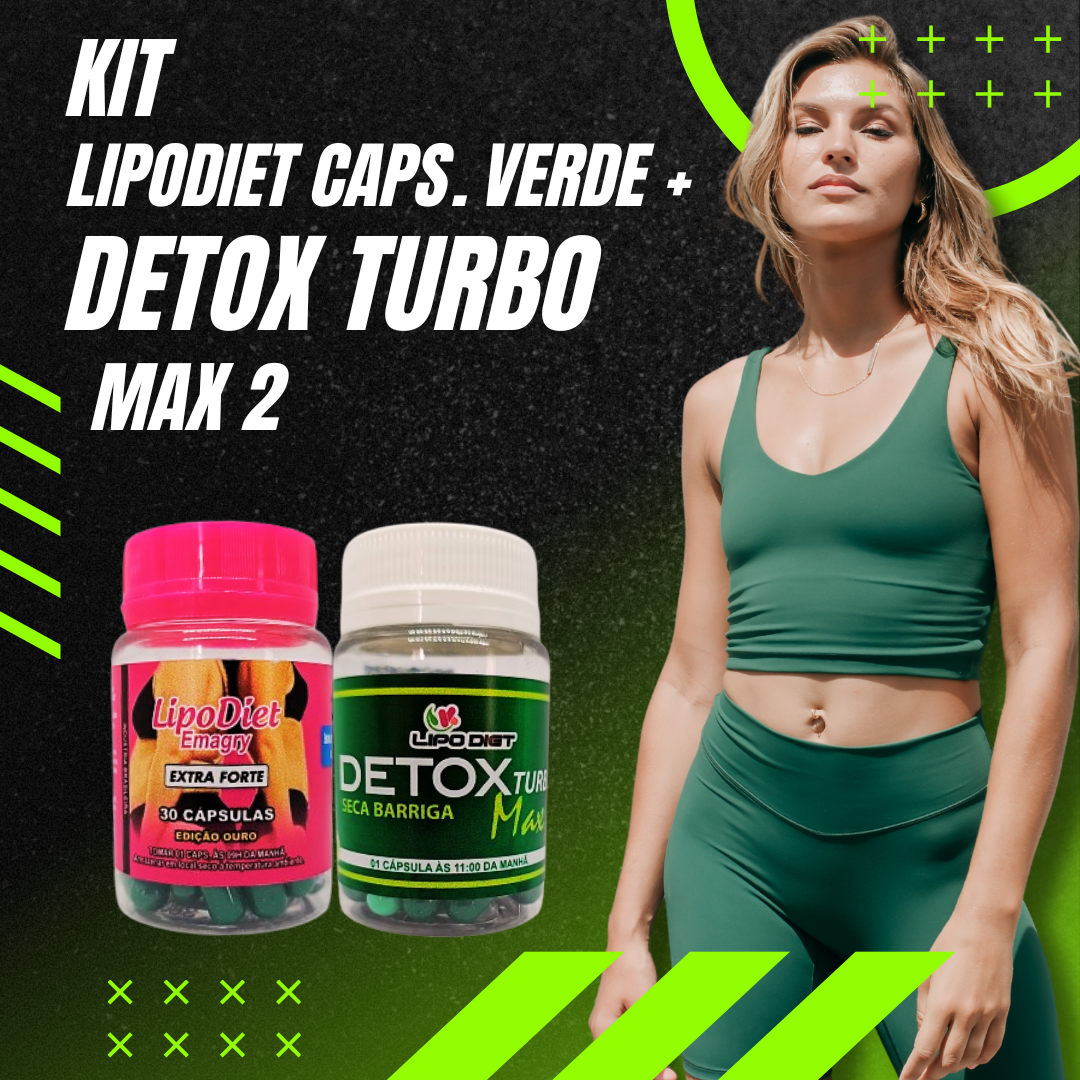 Detox Turbo MAX 2 & Lipo Diet Emagry Cápsula VERDE